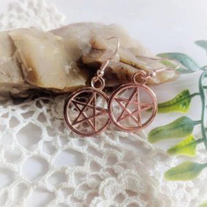 COPY - 7/$25 Rose gold pentacle earrings BNIP